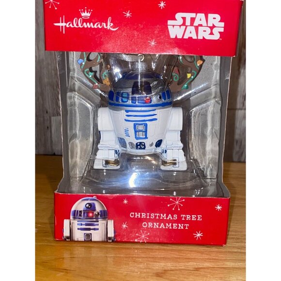 Hallmark Star Wars R2-D2 with Reindeer Antlers Hanging Christmas Tree Ornament - Picture 1 of 7